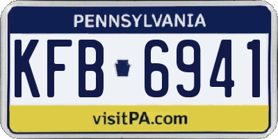 PA license plate KFB6941
