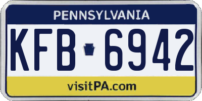 PA license plate KFB6942