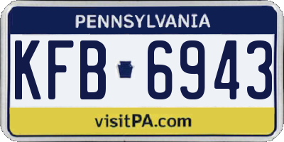 PA license plate KFB6943