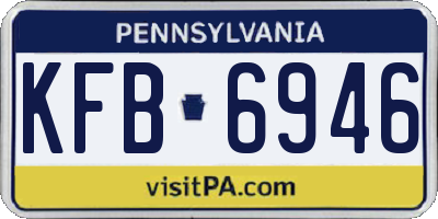 PA license plate KFB6946
