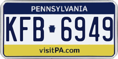 PA license plate KFB6949