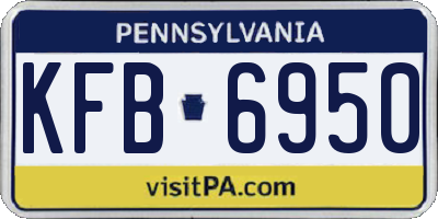 PA license plate KFB6950