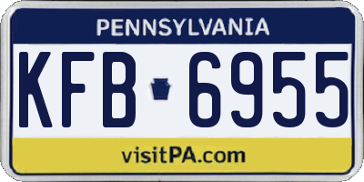 PA license plate KFB6955
