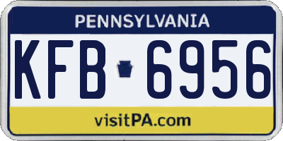 PA license plate KFB6956