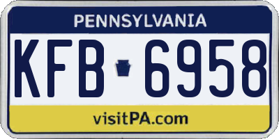 PA license plate KFB6958