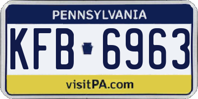 PA license plate KFB6963