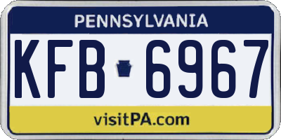 PA license plate KFB6967
