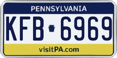 PA license plate KFB6969