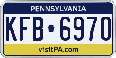 PA license plate KFB6970