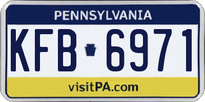 PA license plate KFB6971