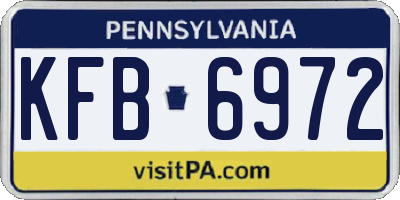 PA license plate KFB6972