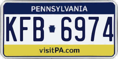PA license plate KFB6974