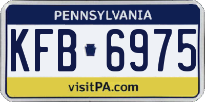 PA license plate KFB6975