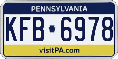 PA license plate KFB6978