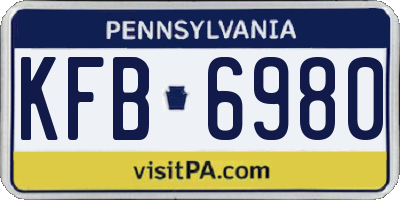 PA license plate KFB6980