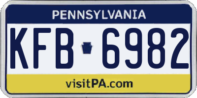 PA license plate KFB6982