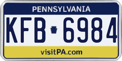PA license plate KFB6984