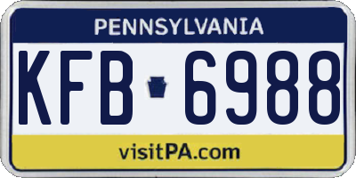 PA license plate KFB6988