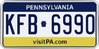 PA license plate KFB6990