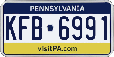 PA license plate KFB6991