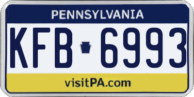 PA license plate KFB6993