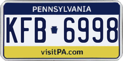PA license plate KFB6998