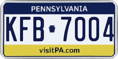 PA license plate KFB7004