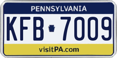 PA license plate KFB7009