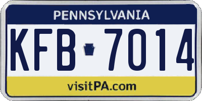 PA license plate KFB7014