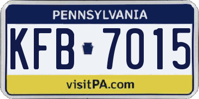 PA license plate KFB7015