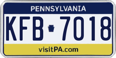 PA license plate KFB7018