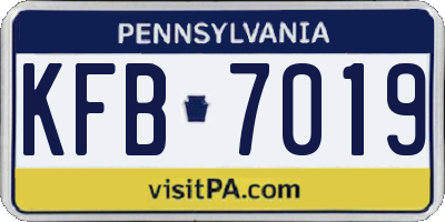 PA license plate KFB7019