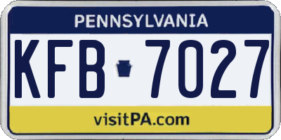 PA license plate KFB7027