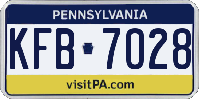 PA license plate KFB7028