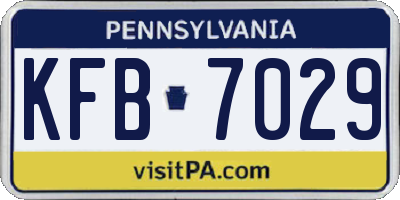 PA license plate KFB7029