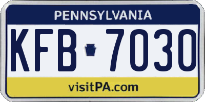PA license plate KFB7030