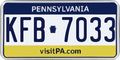 PA license plate KFB7033