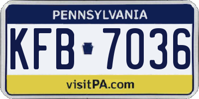 PA license plate KFB7036