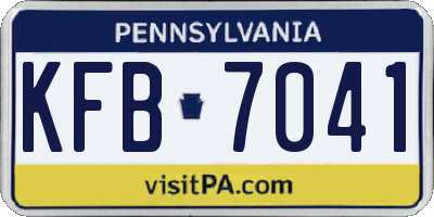 PA license plate KFB7041