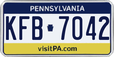 PA license plate KFB7042