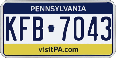 PA license plate KFB7043