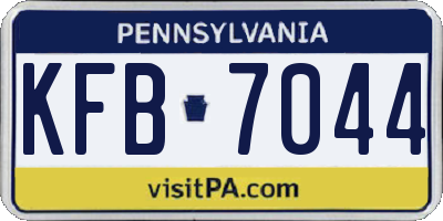 PA license plate KFB7044