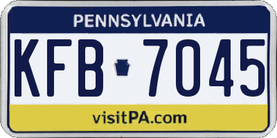 PA license plate KFB7045