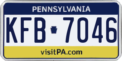 PA license plate KFB7046