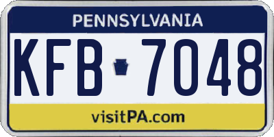 PA license plate KFB7048
