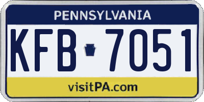 PA license plate KFB7051