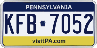 PA license plate KFB7052