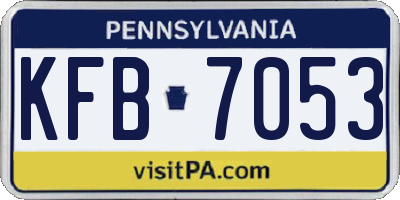 PA license plate KFB7053