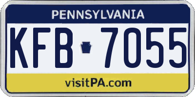 PA license plate KFB7055