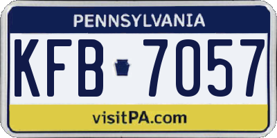 PA license plate KFB7057